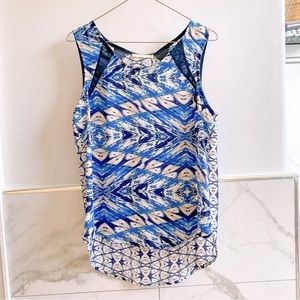 Anthropologie Le Lis Tank.  High/Low Styling.  Contrast Prints.